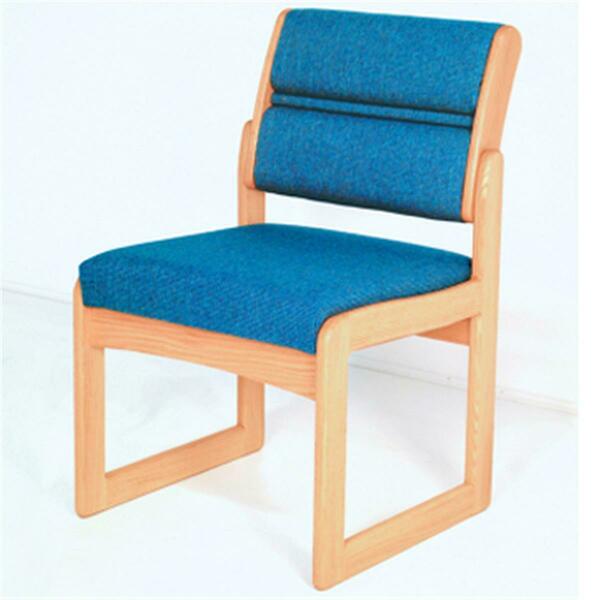Wooden Mallet Valley Armless Guest Chair in Light Oak - Powder Blue DW2-1LOPB